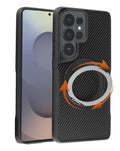 Magnetic Protective Case with 360° Rotating Ring Stand for Galaxy S26 Ultra — Black