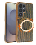 Magnetic Protective Case with 360° Rotating Ring Stand for Galaxy S26 Ultra — Gold