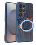 Magnetic Protective Case with 360° Rotating Ring Stand for Galaxy S26 Ultra — Navy