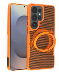 Magnetic Protective Case with 360° Rotating Ring Stand for Galaxy S26 Ultra — Orange