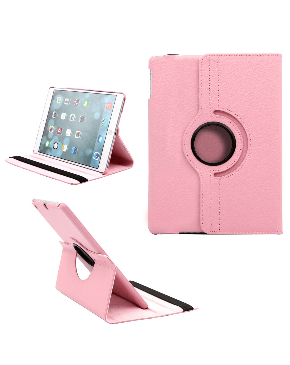 Universal 8" 360° Rotating Leather Case — Light Pink