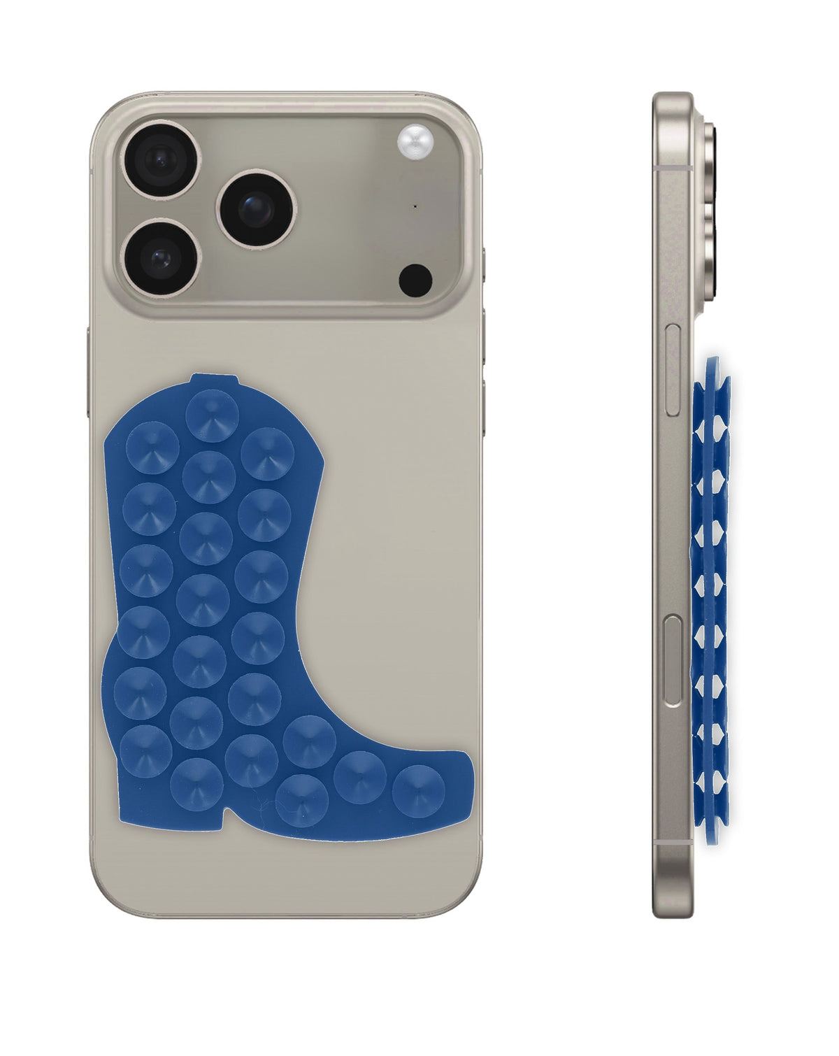 Cowboy Boot Silicone Suction Cup Phone Holder — Dark Blue