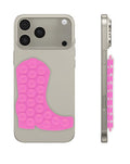 Cowboy Boot Silicone Suction Cup Phone Holder — Hot Pink