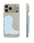 Cowboy Boot Silicone Suction Cup Phone Holder — Light Blue