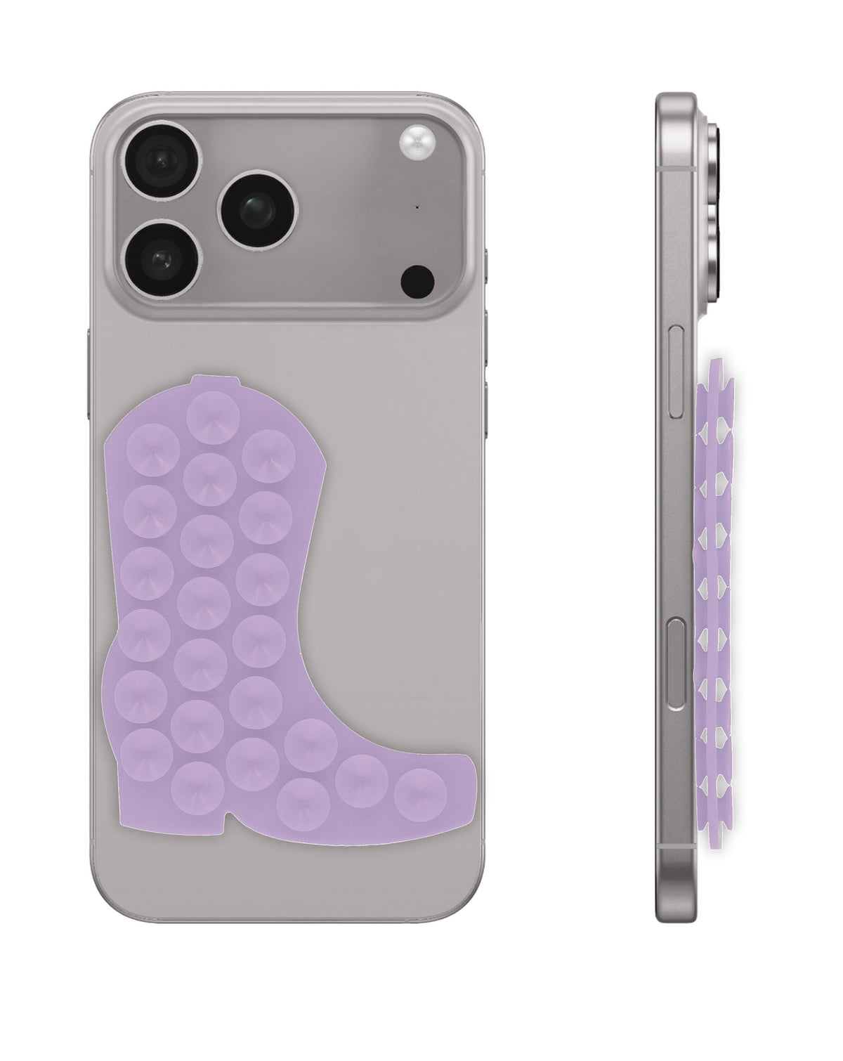 Cowboy Boot Silicone Suction Cup Phone Holder — Purple
