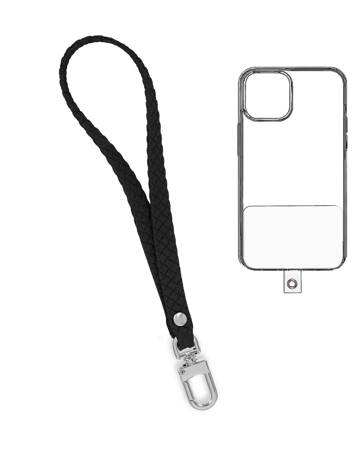 Silicone Braided Wrist Lanyard — 0.4 ft, Black