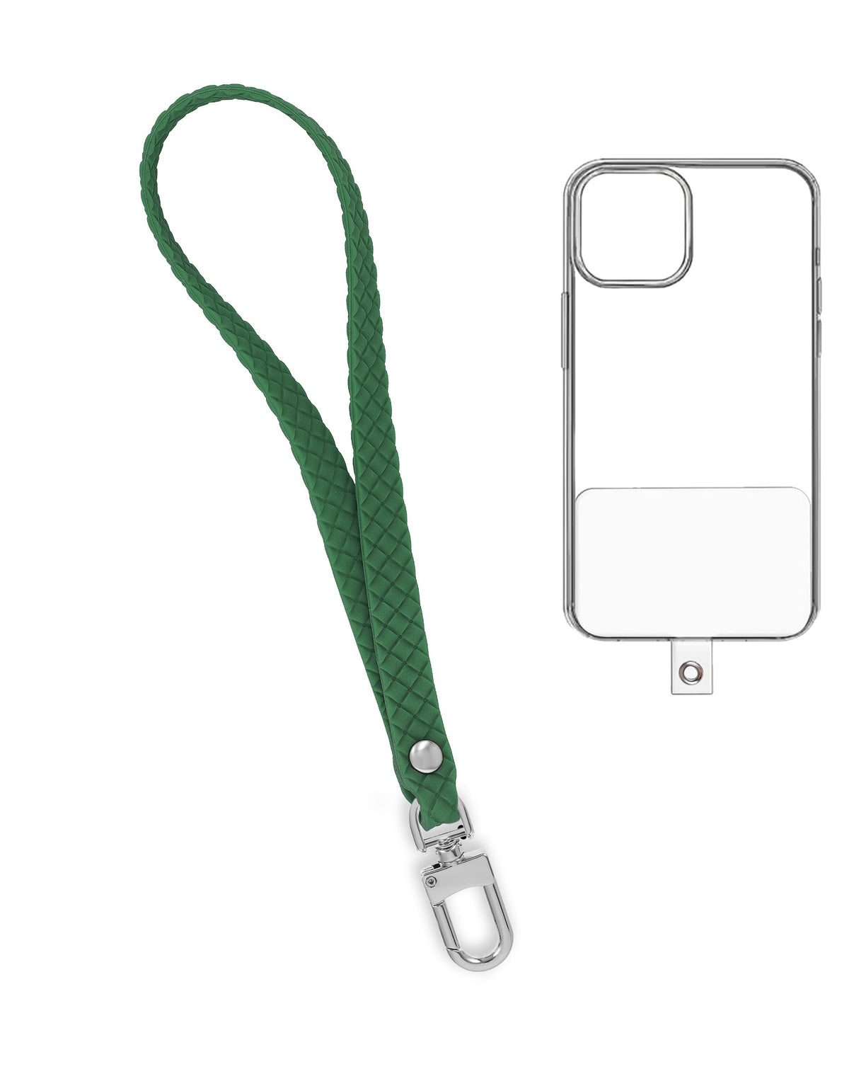 Silicone Braided Wrist Lanyard — 0.4 ft, Green