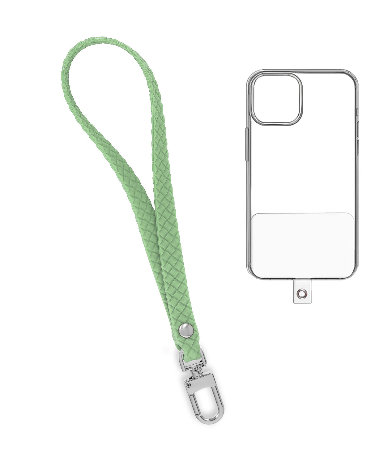Silicone Braided Wrist Lanyard — 0.4 ft, Matcha Green