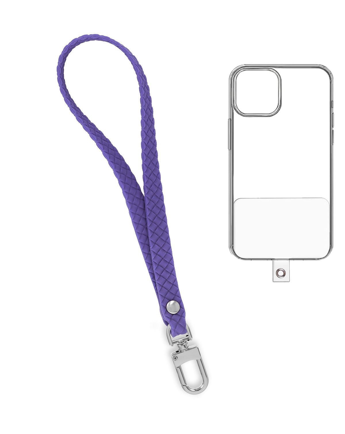 Silicone Braided Wrist Lanyard — 0.4 ft, Violet