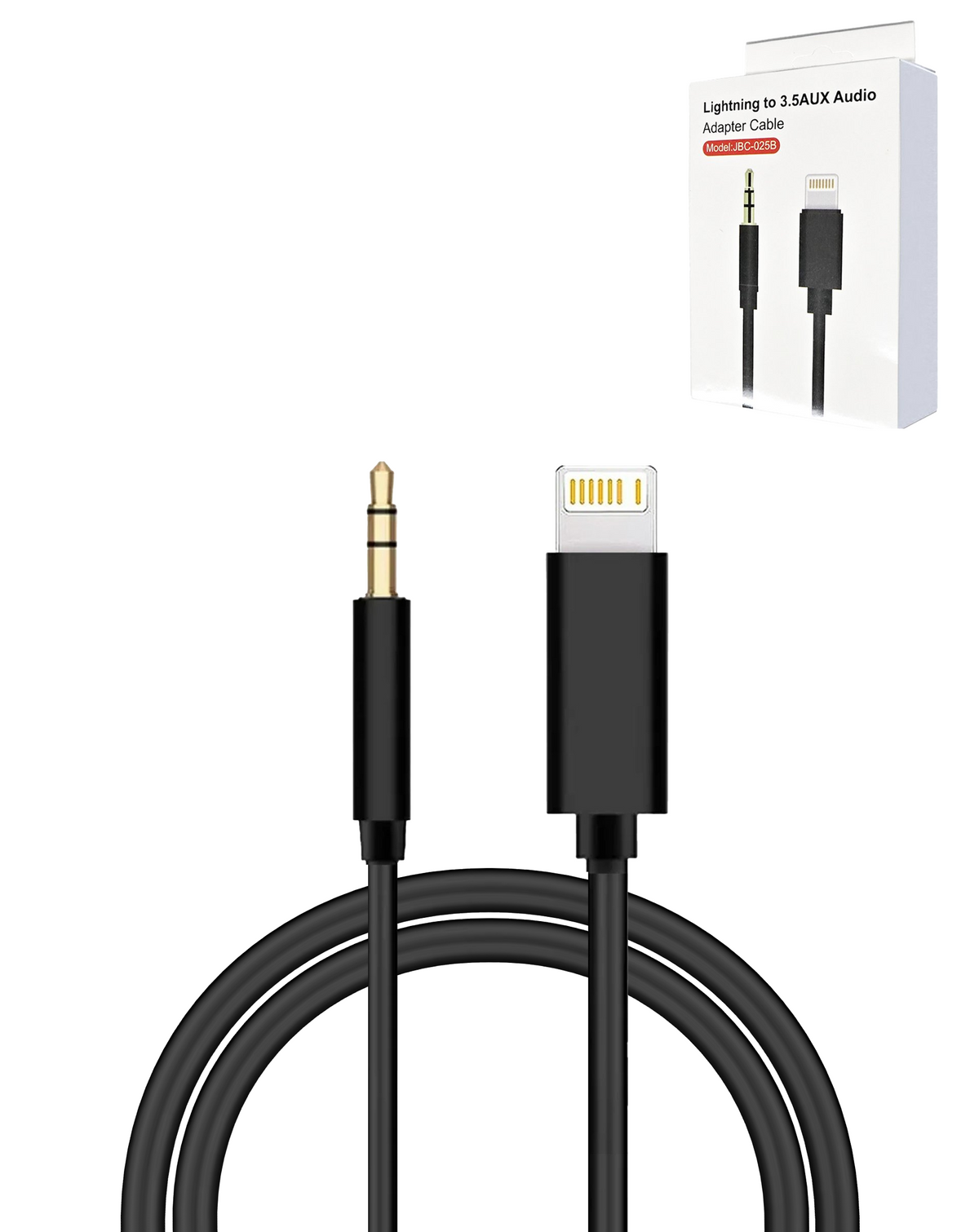 Lightning to AUX Headphone Jack Cable — 6 ft, Black