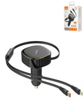 LDNIO C107 2-in-1 Car Charger with USB-C to Lightning Cable — 30W