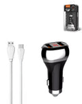 LDNIO C2 Dual USB-A Car Charger with USB-A to USB-C Charging Cable — 36W, 3 ft