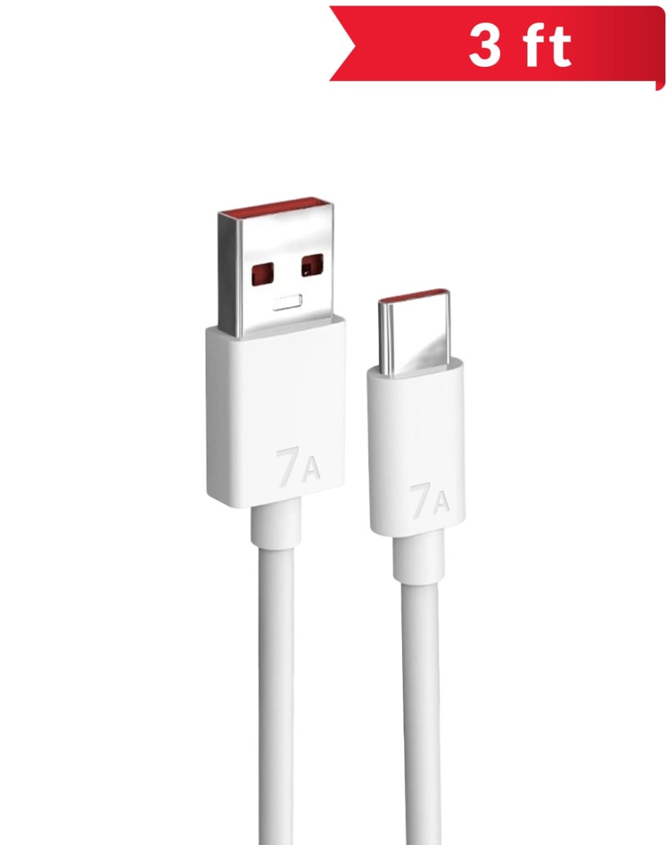 USB-A to USB-C Fast Charge Cable — 100W, 3 ft