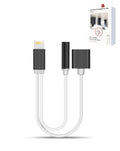 2-in-1 Lightning Charging & 3.5mm Headphone Jack Adapter — Black
