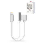 2-in-1 Lightning Charging & 3.5mm Headphone Jack Adapter — Silver