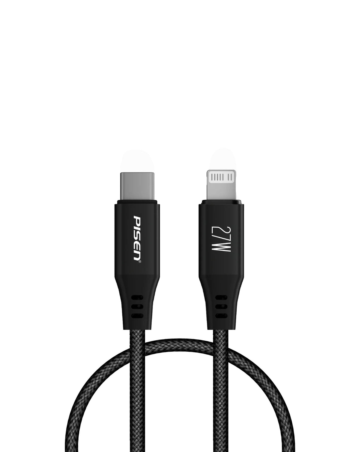 PISEN MagiPi USB-C to Lightning Cable — 27W, 3 ft, Black