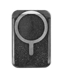 Clear Glitter Design Magnetic Card Holder — Black