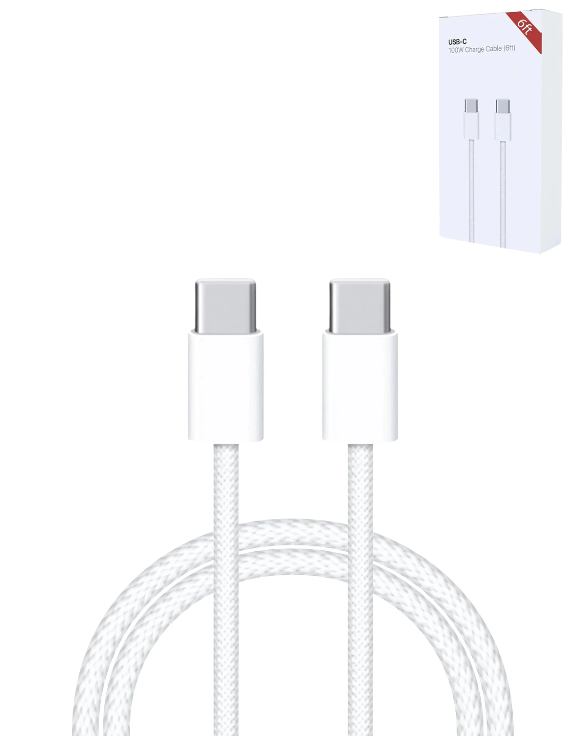 USB-C to USB-C Fast Charging Cable — 100W, 6 ft