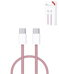 USB-C to USB-C Fast Charging Cable for iPhone, iPad & AirPods — 60W, 3 ft, Pink
