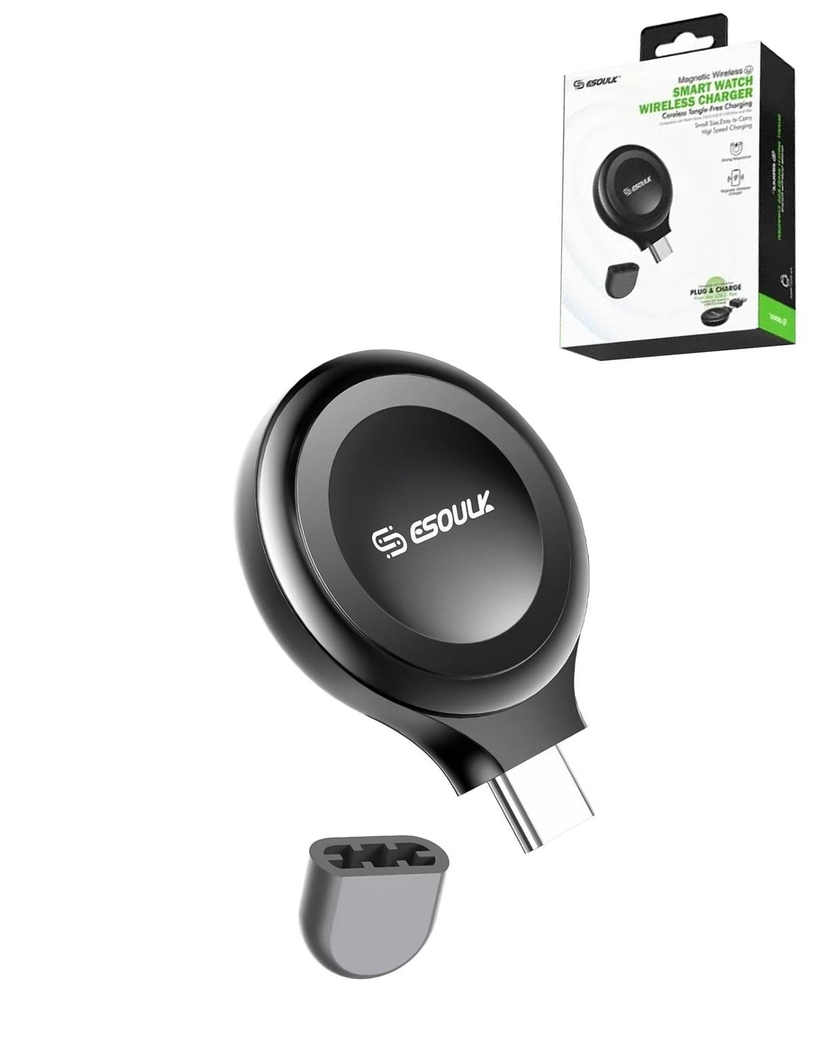Esoulk Magnetic Wireless Charger for Smart Watch — Black