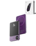 Magnetic Wireless Power Bank with LED Display — 10,000mAh, Purple