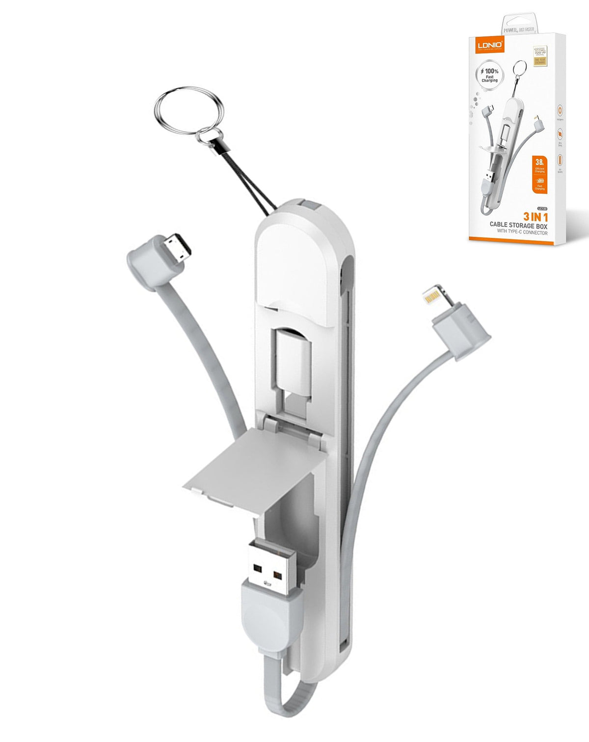 LDNIO LC130 3-in-1 Travel Charging Cable Set