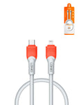 LDNIO LC601 USB-C to Lightning Charging Cable — 30W, 3 ft, Orange