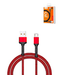 LDNIO LS64 USB-A to Micro USB Braided Charging Cable — 12W, 6 ft, Red