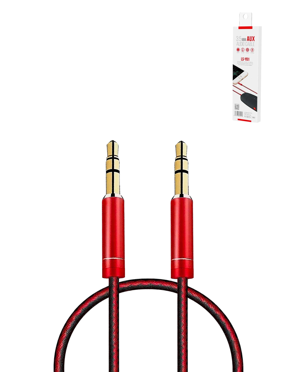 LDNIO LYS01 AUX to AUX Cable — 3 ft, Red
