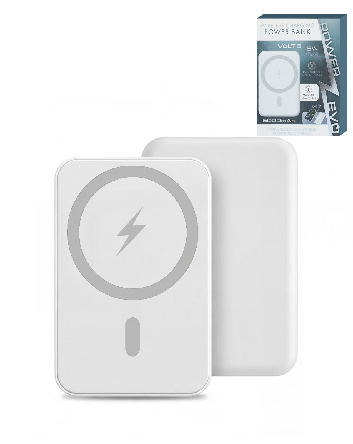 MagSafe Wireless Charging Power Bank — 5,000mAh, White