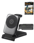 Power Trio 3-in-1 Foldable Wireless Charging Stand — 15W, Black