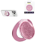 EVO CrystalRing Magnetic Glitter Phone Grip Stand Compatible with Wireless Charging — Pink