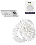 EVO CrystalRing Magnetic Glitter Phone Grip Stand Compatible with Wireless Charging — White