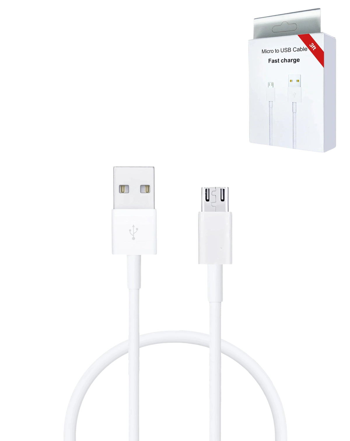 USB-A to Micro USB Fast Charging Cable — 12W, 3 ft