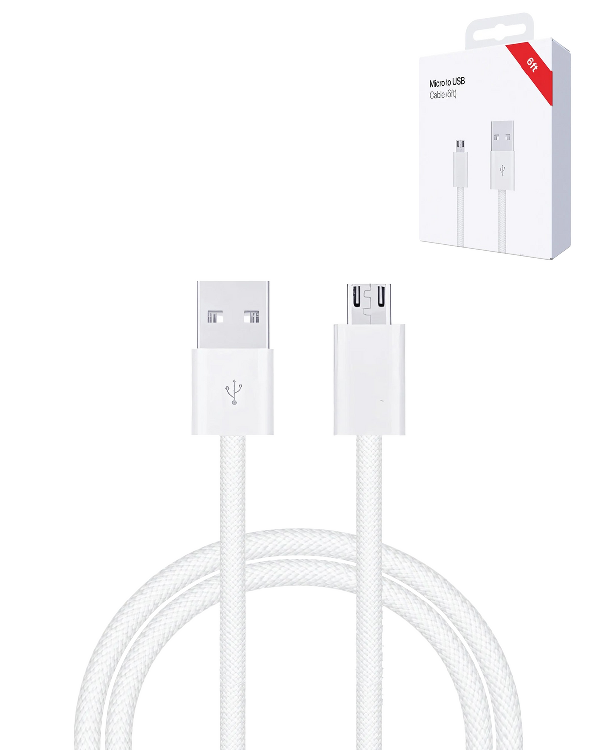 USB-A to Micro USB Fast Charging Cable — 12W, 6 ft