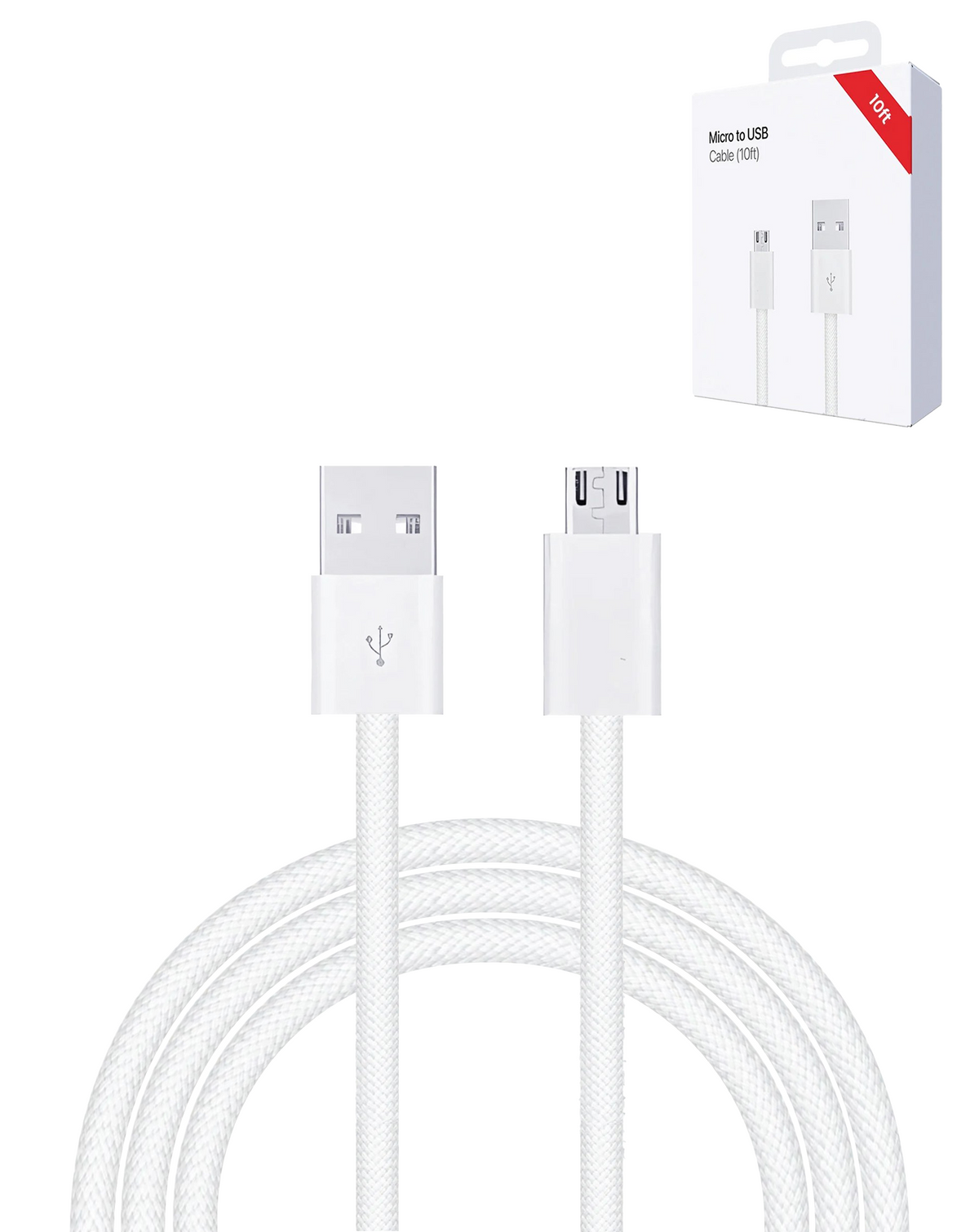 USB-A to Micro USB Fast Charging Cable — 12W, 9 ft