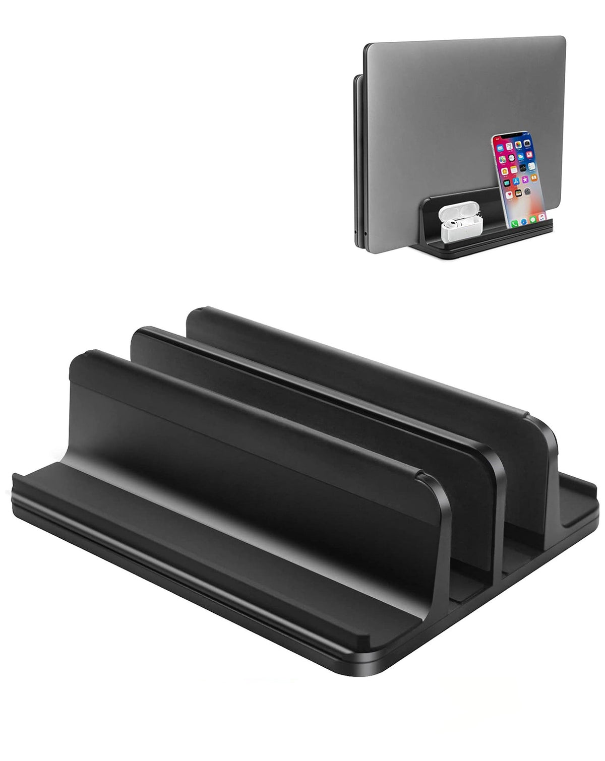 Aluminum Vertical Laptop Stand — Black