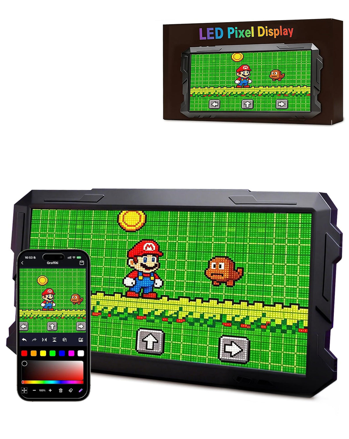 LED Matrix Application Controlled Pixel Screen Display — 24 × 48