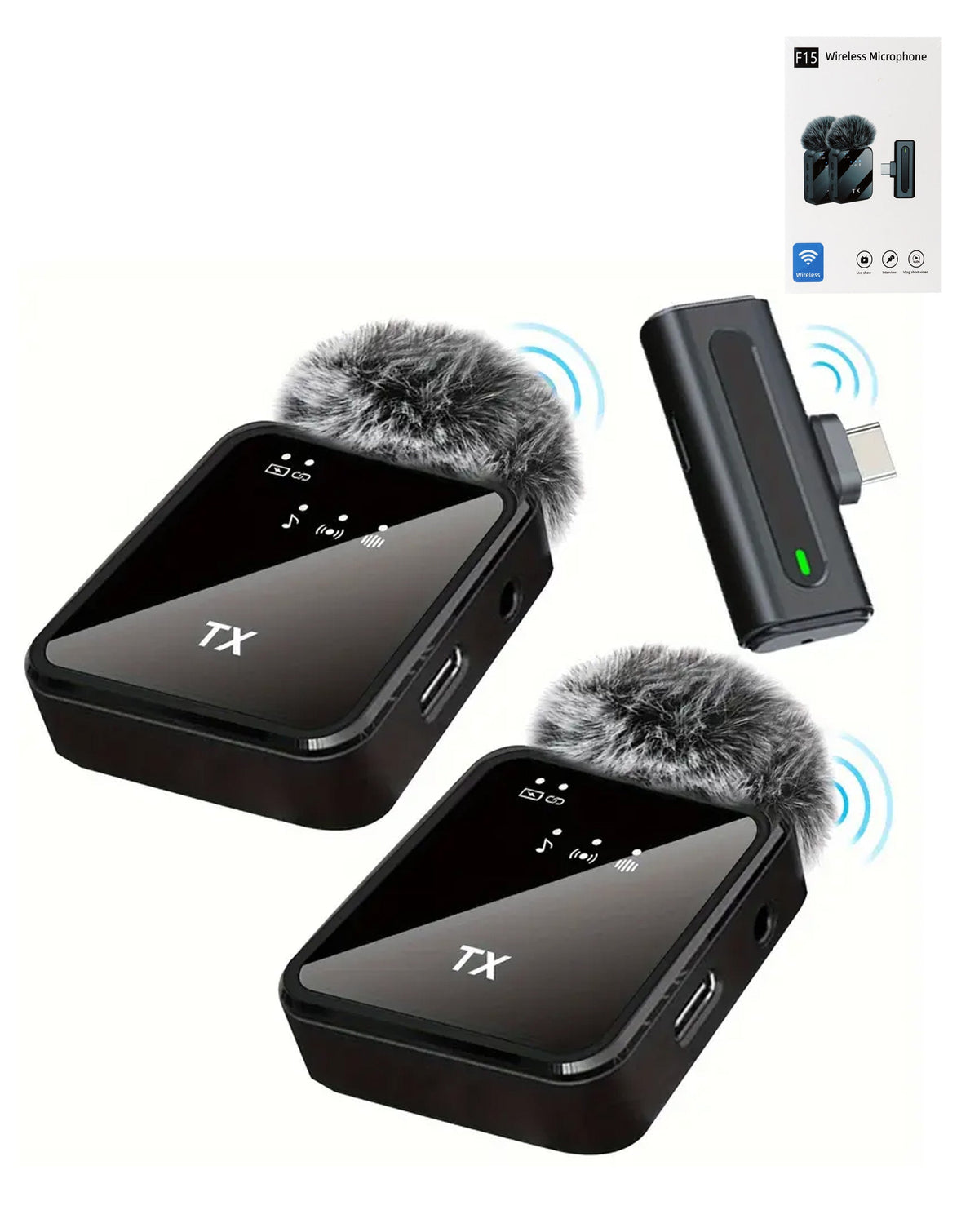 Wireless Lavalier Microphone for Vlogging — USB-C