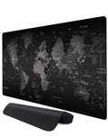 World Map Locked-Edge Mouse Pad — 90 × 40cm, 2mm thick