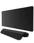 Plain Black Locked-Edge Mouse Pad — 80 × 30cm, 2mm thick