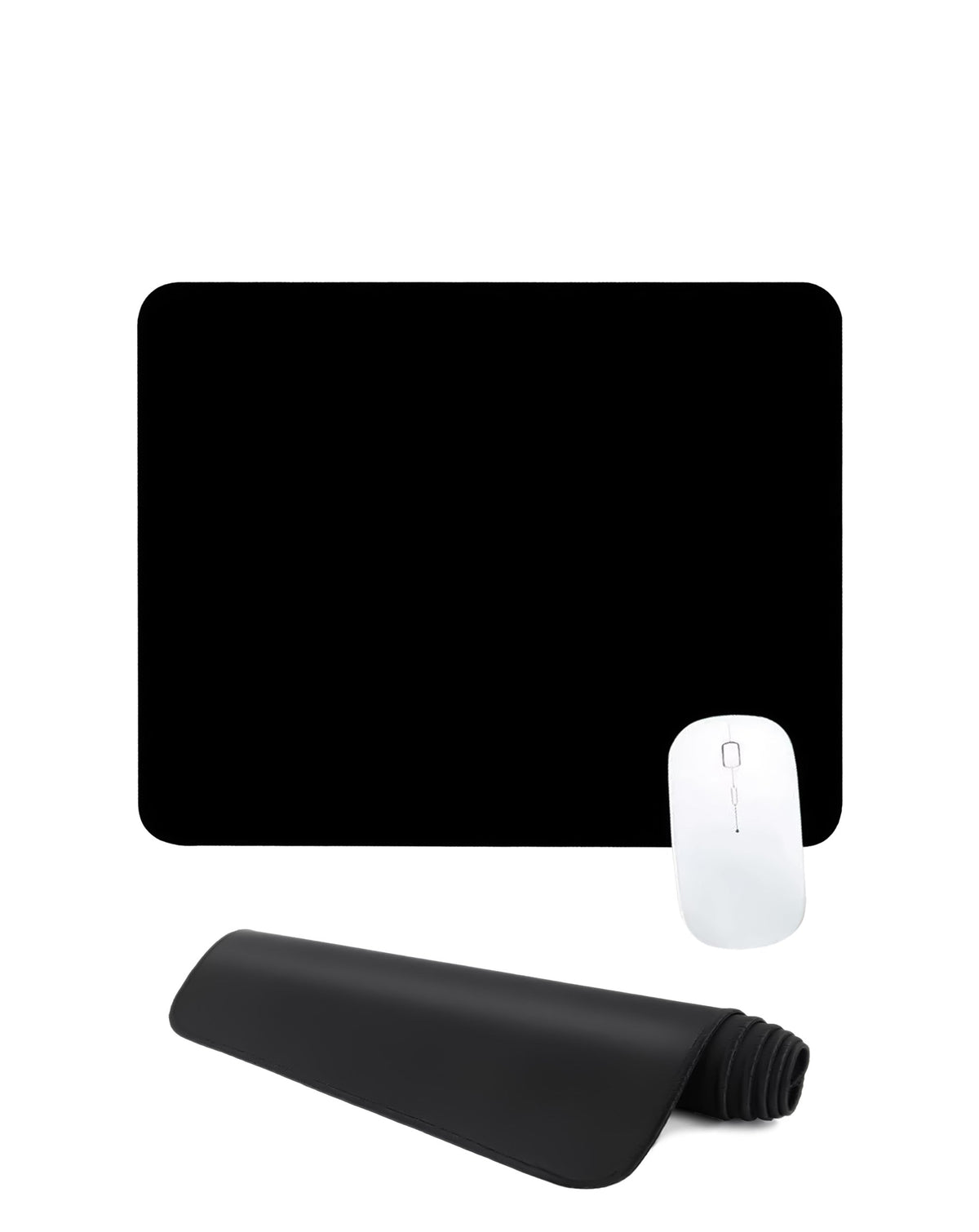 Black Locked-Edge Mouse Pad — 26 × 21cm, 2mm thick