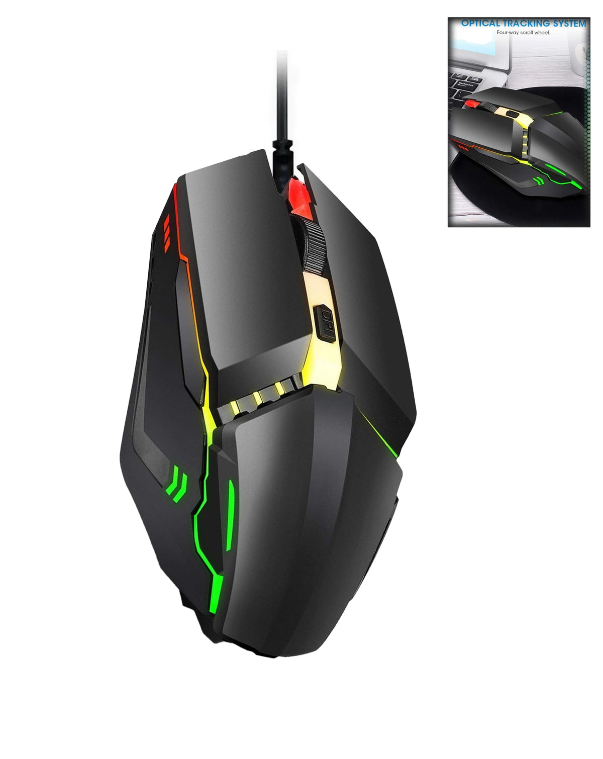 4 Button 7 Color RGB Wired Gaming Mouse