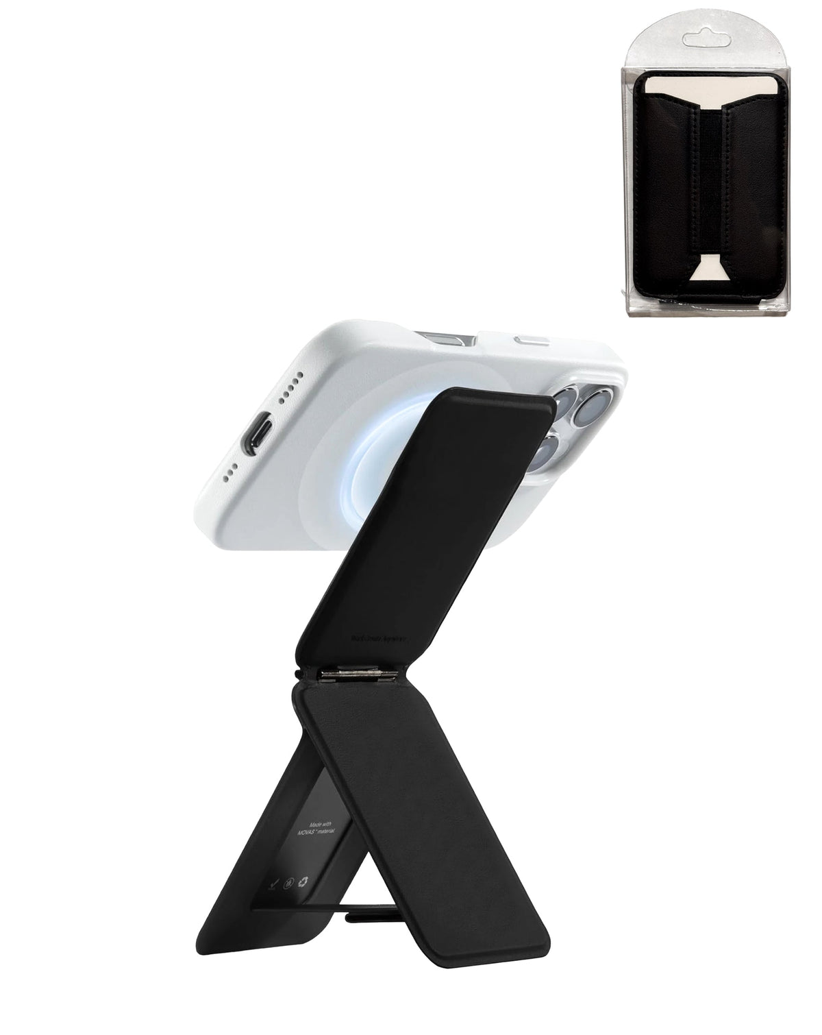 MagSafe Tripod Stand with Card Holder Slot — Black