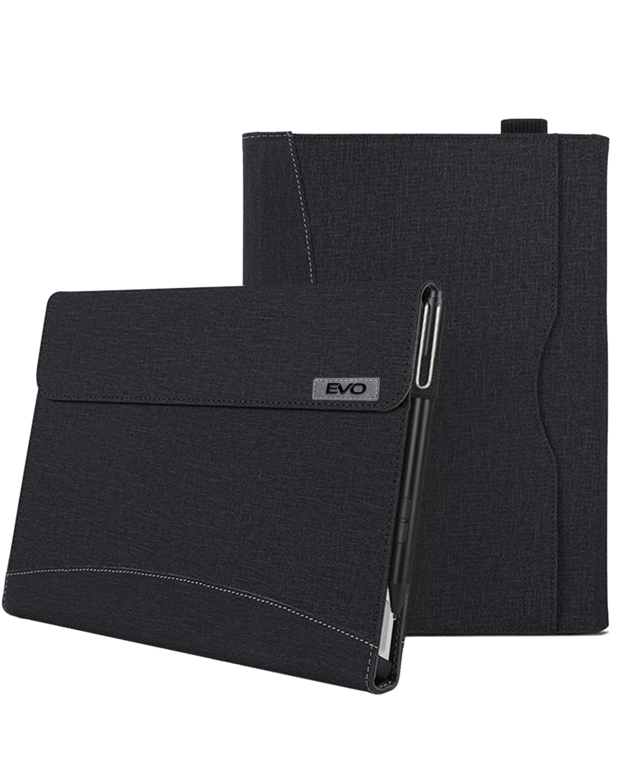 EVO Fabric Business Portfolio Case with Pen Holder for Microsoft Surface Pro 9 / 10 / 11 — Black