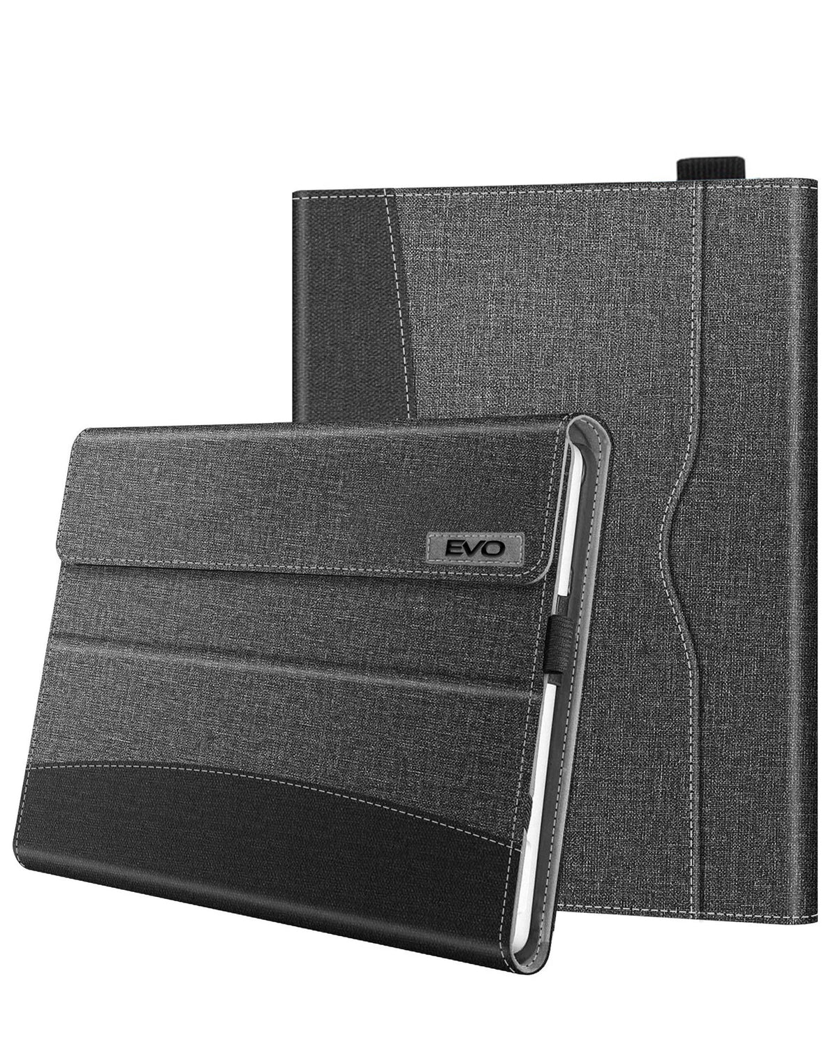 EVO Fabric Business Portfolio Case with Pen Holder for Microsoft Surface Pro 3 / 4 / 5 / 6 / 7 — Gray / Black