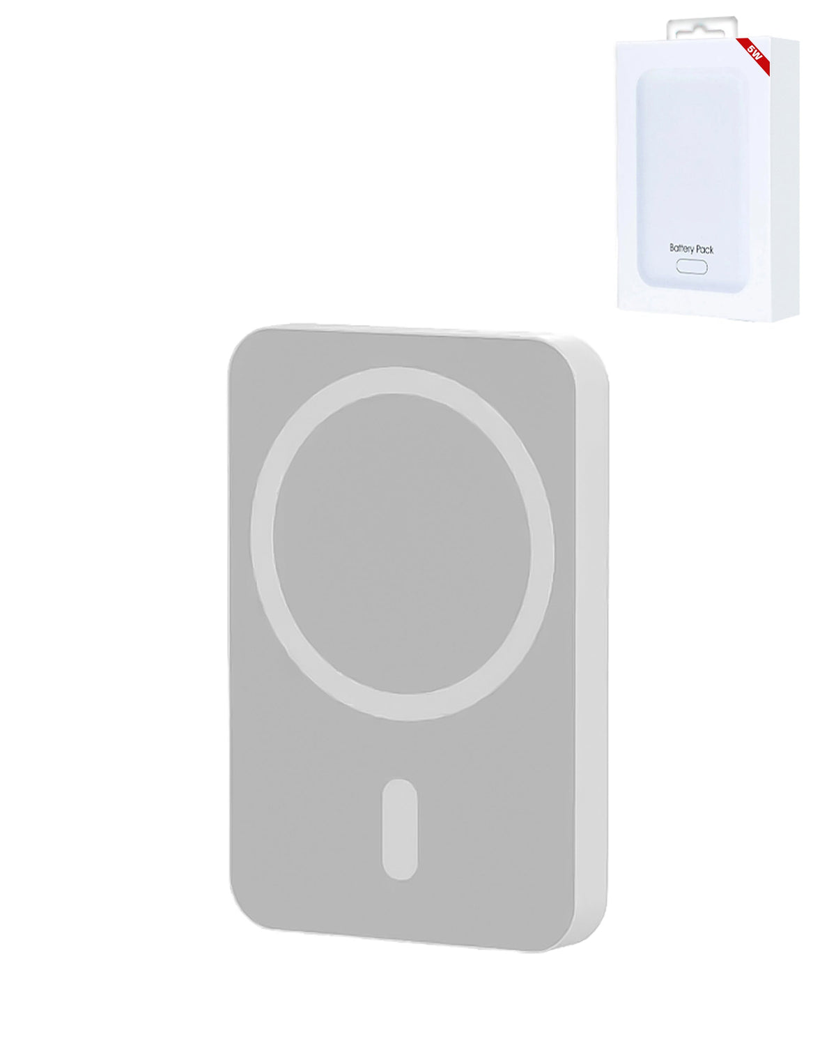 MagSafe Wireless Charging Power Bank — 5,000mAh, 5W, White