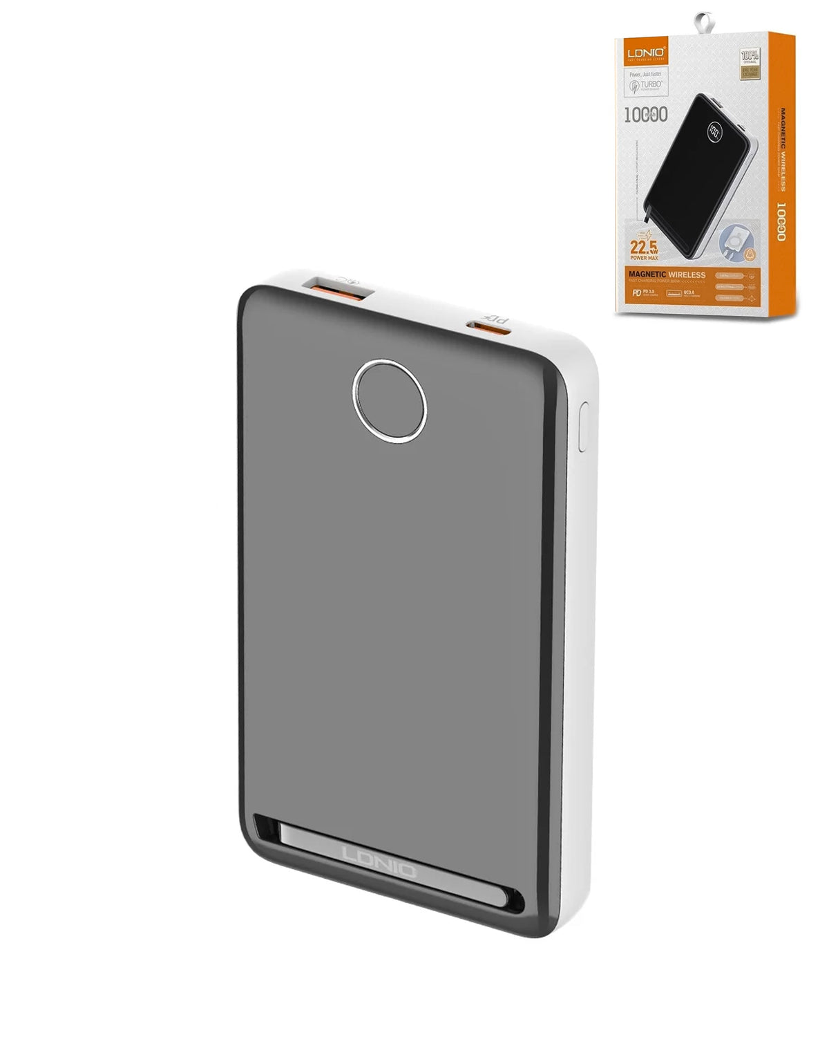 LDNIO PQ17 Magnetic Wireless Power Bank — 10,000mAh, 22.5W, White