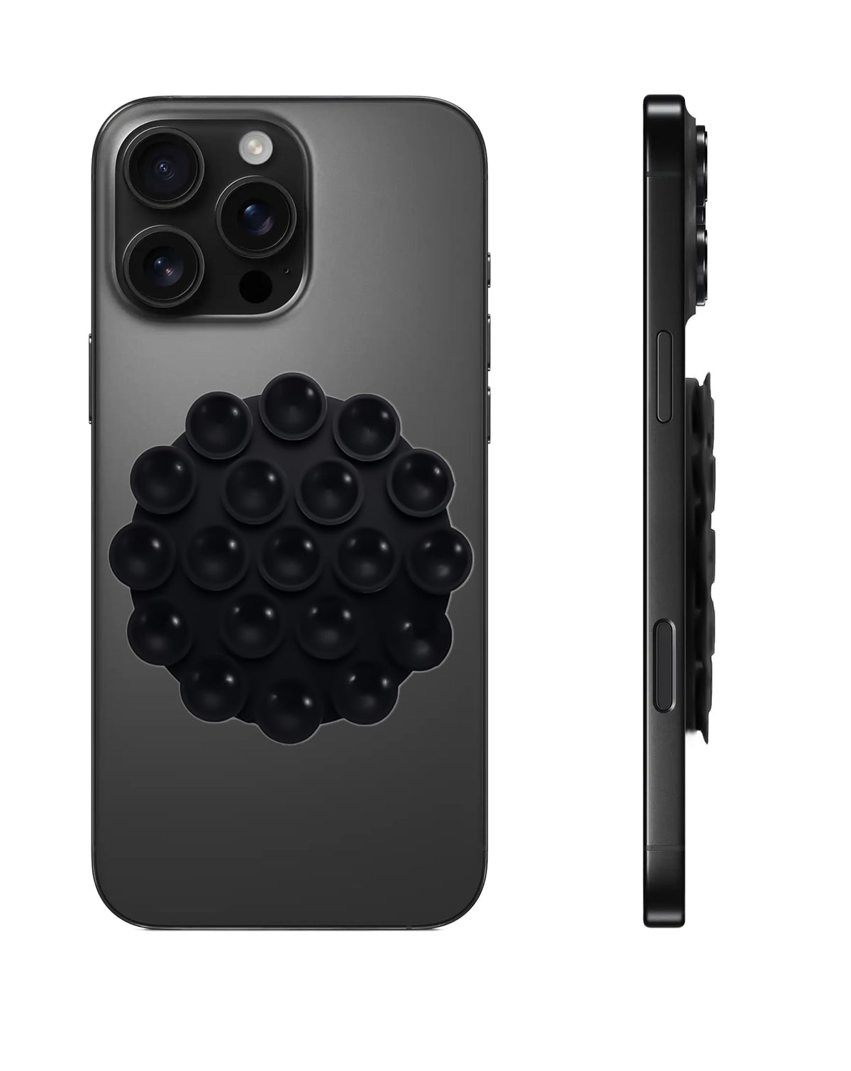 Silicone Suction Cup Phone Holder — Black