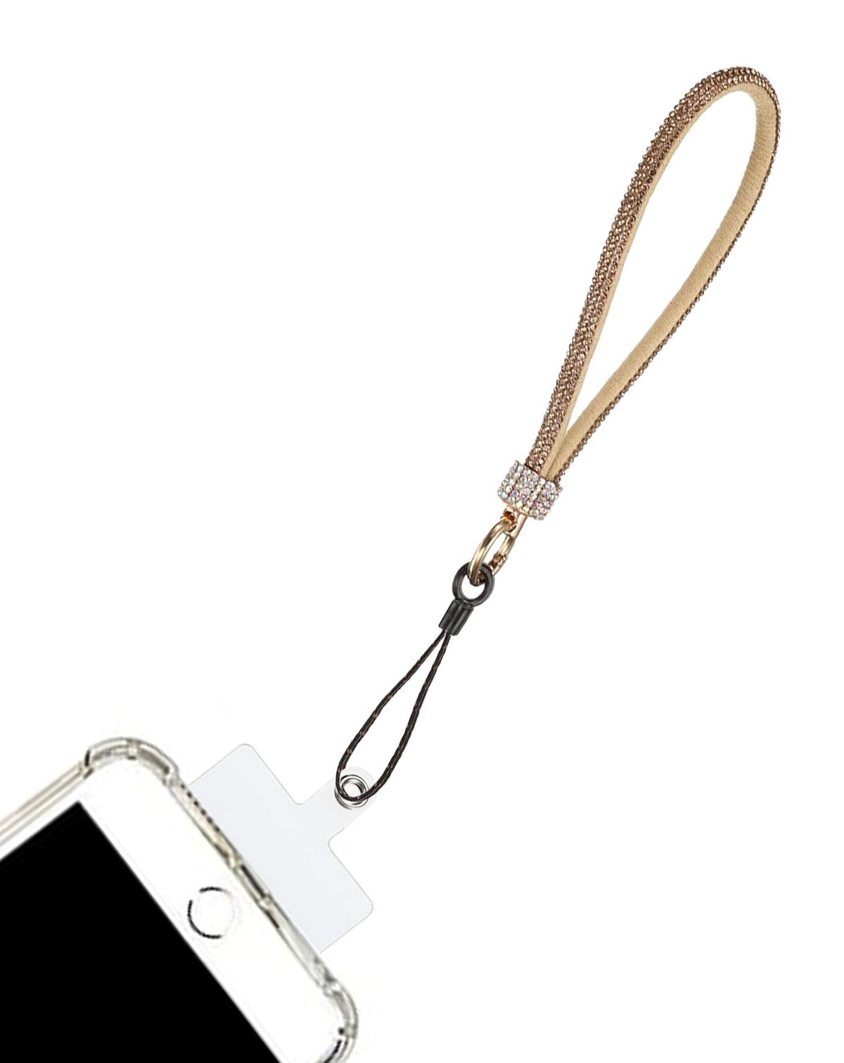 Diamond Bracelet Phone Lanyard Wristbands — 0.4 ft, Rose Gold
